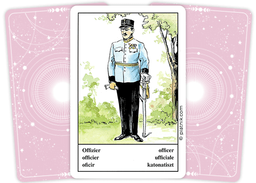 Motiv der Zigeunerkarte „Offizier“